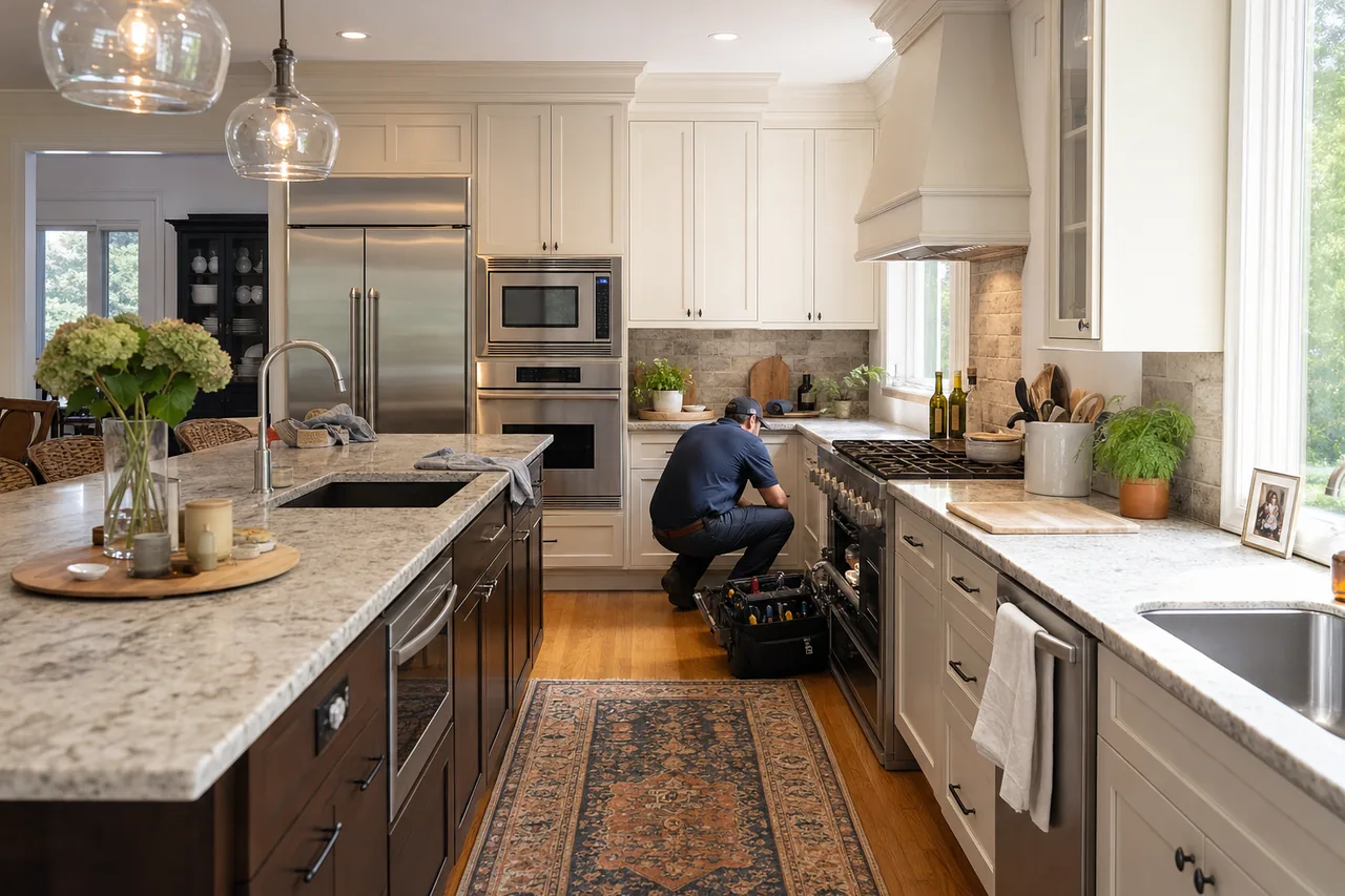 Servicing a stainless professional-style Viking range